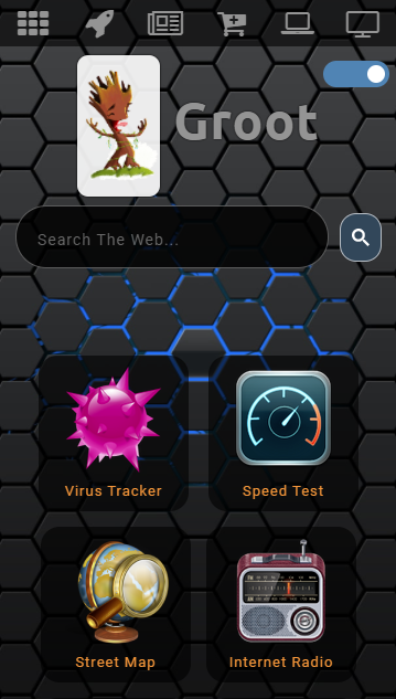 Groot smartphone dark mode image. Image inserted by SSuite Office Fandango Desktop Editor